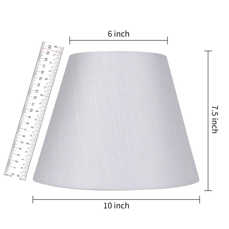 ALUCSET White Lamp Shade, ALUCSET Barrel TC Cloth Small Lampshade for Table Lamp and Floor Light, 6x10x7.5", Natural Linen Hand Crafted, Spider - Image 3